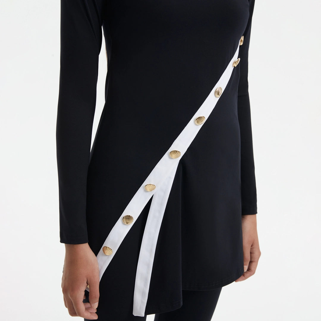 Kamaria Black Long Sleeve Accessorised Modest Swim Set | Moeva | Swimsuit | Each week unveils new pieces—luxury swimwear, fluid resort silhouettes, and elevated summer-to-evening essentials designed to carry you from coastal escapes to city nights.