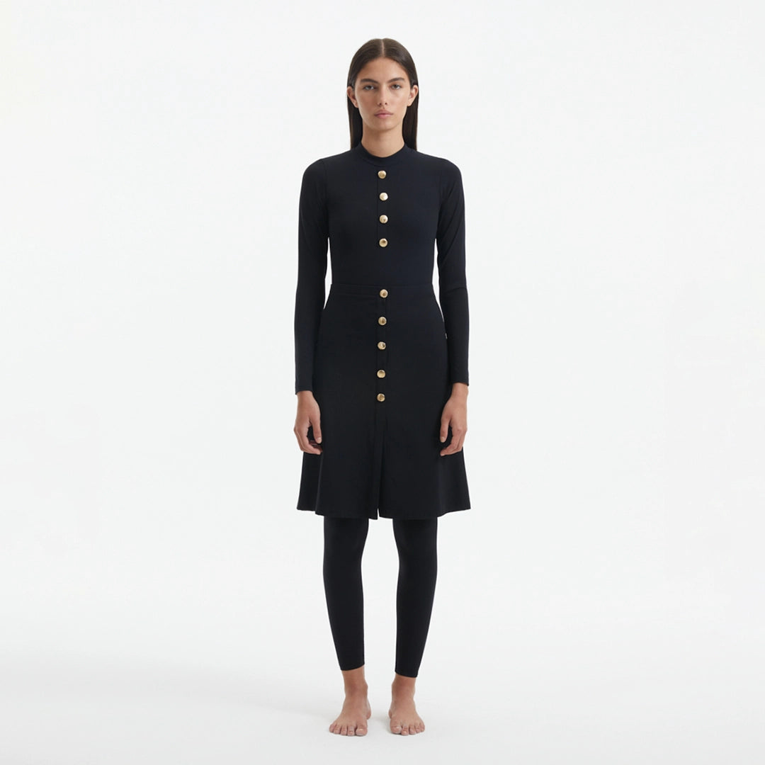 Meissa Black Full-Coverage Modest Swim Set | Moeva | Swimsuit | Each week unveils new pieces—luxury swimwear, fluid resort silhouettes, and elevated summer-to-evening essentials designed to carry you from coastal escapes to city nights.