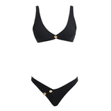 Aeron Black V Neck Textured Mid Coverage Bikini Set | Moeva | | Each week unveils new pieces—luxury swimwear, fluid resort silhouettes, and elevated summer-to-evening essentials designed to carry you from coastal escapes to city nights.