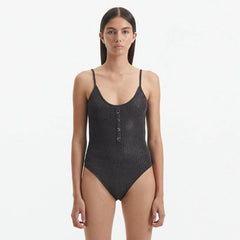 Hartley Silver Scoop Neck Metallic Knitted Swimsuit | Moeva | Swimsuit | Each week unveils new pieces—luxury swimwear, fluid resort silhouettes, and elevated summer-to-evening essentials designed to carry you from coastal escapes to city nights.