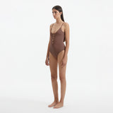 Hartley Brown Scoop Neck Metallic Knitted Swimsuit | Moeva | Swimsuit | Each week unveils new pieces—luxury swimwear, fluid resort silhouettes, and elevated summer-to-evening essentials designed to carry you from coastal escapes to city nights.