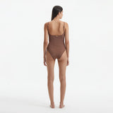Hartley Brown Scoop Neck Metallic Knitted Swimsuit | Moeva | Swimsuit | Each week unveils new pieces—luxury swimwear, fluid resort silhouettes, and elevated summer-to-evening essentials designed to carry you from coastal escapes to city nights.