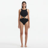 Honora Black High Neck Swimsuit | Moeva | Swimsuit | Each week unveils new pieces—luxury swimwear, fluid resort silhouettes, and elevated summer-to-evening essentials designed to carry you from coastal escapes to city nights.