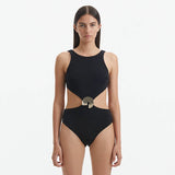 Honora Black High Neck Swimsuit | Moeva | Swimsuit | Each week unveils new pieces—luxury swimwear, fluid resort silhouettes, and elevated summer-to-evening essentials designed to carry you from coastal escapes to city nights.