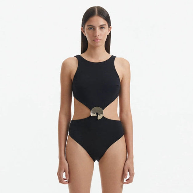 Honora Black High Neck Swimsuit | Moeva | Swimsuit | Each week unveils new pieces—luxury swimwear, fluid resort silhouettes, and elevated summer-to-evening essentials designed to carry you from coastal escapes to city nights.