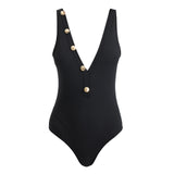 Naida Black V Neck Textured Swimsuit | Moeva | Swimsuit | Each week unveils new pieces—luxury swimwear, fluid resort silhouettes, and elevated summer-to-evening essentials designed to carry you from coastal escapes to city nights.