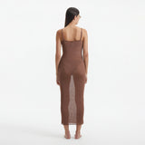 Lulusar Brown Metallic Knitted Maxi Dress | Moeva | Beachwear Dresses | Each week unveils new pieces—luxury swimwear, fluid resort silhouettes, and elevated summer-to-evening essentials designed to carry you from coastal escapes to city nights.