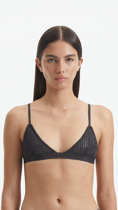 North Silver Triangle Knitted Bikini Top | Moeva | Bikini Top | Each week unveils new pieces—luxury swimwear, fluid resort silhouettes, and elevated summer-to-evening essentials designed to carry you from coastal escapes to city nights.