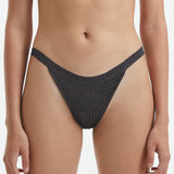 North Silver Mid Coverage Knitted Bikini Bottom | Moeva | Bikini Bottom | Each week unveils new pieces—luxury swimwear, fluid resort silhouettes, and elevated summer-to-evening essentials designed to carry you from coastal escapes to city nights.