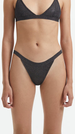North Silver Mid Coverage Knitted Bikini Bottom | Moeva | Bikini Bottom | Each week unveils new pieces—luxury swimwear, fluid resort silhouettes, and elevated summer-to-evening essentials designed to carry you from coastal escapes to city nights.