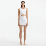 Garda Top & Jazero Skirt White Knitted Cut-Out Set | Moeva | Set | Each week unveils new pieces—luxury swimwear, fluid resort silhouettes, and elevated summer-to-evening essentials designed to carry you from coastal escapes to city nights.