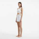 Jazero White Knitted Cut-Out Skirt | Moeva | Skirt | Each week unveils new pieces—luxury swimwear, fluid resort silhouettes, and elevated summer-to-evening essentials designed to carry you from coastal escapes to city nights.