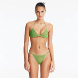 Nash Green Triangle Mid Coverage Bikini Set | Moeva | Bikini Set | Each week unveils new pieces—luxury swimwear, fluid resort silhouettes, and elevated summer-to-evening essentials designed to carry you from coastal escapes to city nights.
