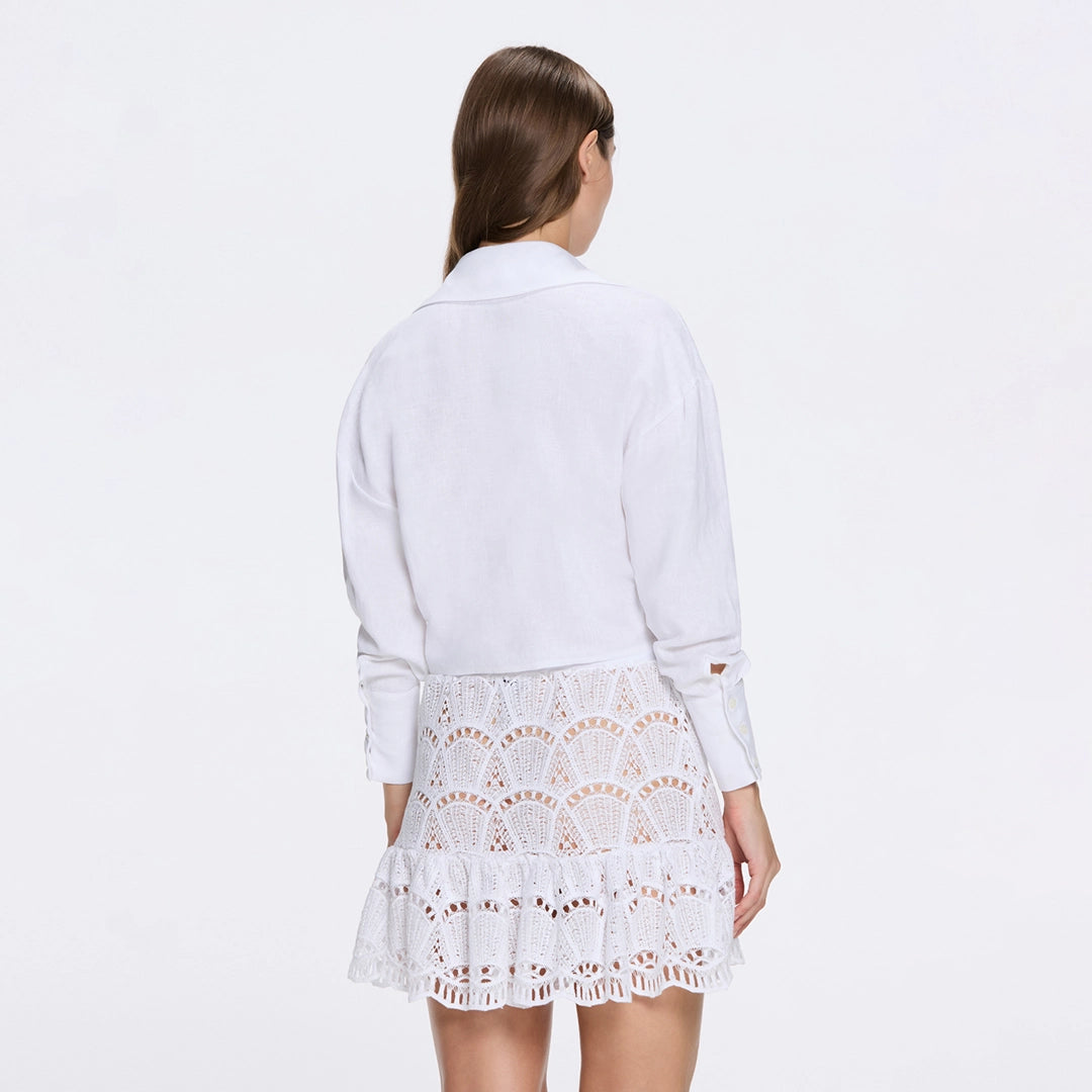Nice White Crochet Detail Mini Skirt | Moeva | Skirts | Each week unveils new pieces—luxury swimwear, fluid resort silhouettes, and elevated summer-to-evening essentials designed to carry you from coastal escapes to city nights.
