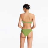 Nixie Green Bandeau Mid Coverage Bikini Set | Moeva | Bikini Set | Each week unveils new pieces—luxury swimwear, fluid resort silhouettes, and elevated summer-to-evening essentials designed to carry you from coastal escapes to city nights.