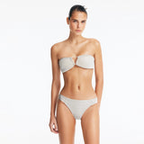 Nixie Silver Bandeau Mid Coverage Bikini Set | Moeva | Bikini Set | Each week unveils new pieces—luxury swimwear, fluid resort silhouettes, and elevated summer-to-evening essentials designed to carry you from coastal escapes to city nights.