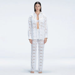 Nola White Long Sleeve Cotton Shirt | Moeva | Shirt | Each week unveils new pieces—luxury swimwear, fluid resort silhouettes, and elevated summer-to-evening essentials designed to carry you from coastal escapes to city nights.