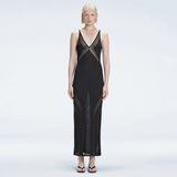 Odessa Black V Neck Knit Maxi Dress | Moeva | Dress | Each week unveils new pieces—luxury swimwear, fluid resort silhouettes, and elevated summer-to-evening essentials designed to carry you from coastal escapes to city nights.