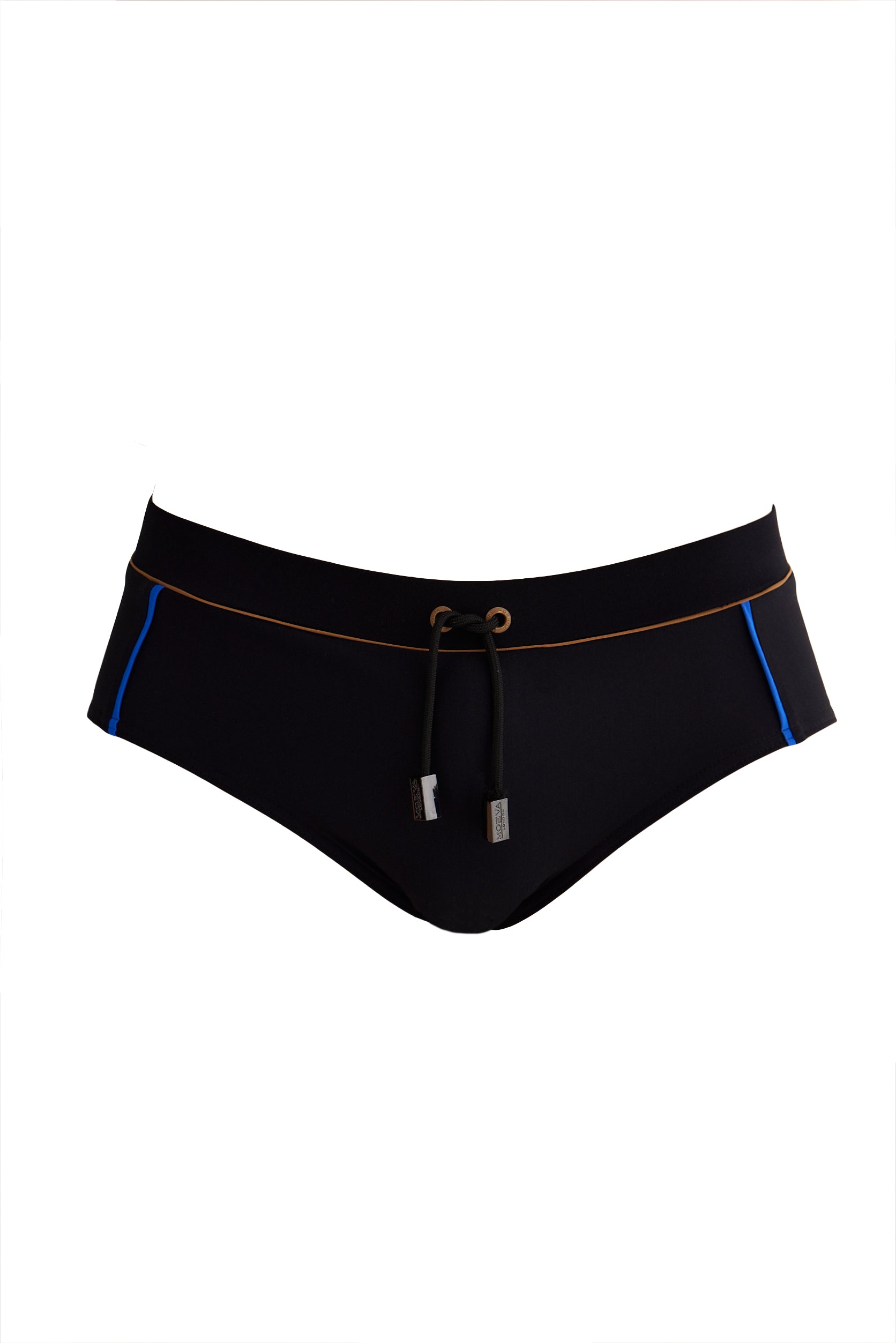 Ricardo Black/Copper/Blue Quick Dry Swim Briefs with Drawcord | Moeva | Briefs | Each week unveils new pieces—luxury swimwear, fluid resort silhouettes, and elevated summer-to-evening essentials designed to carry you from coastal escapes to city nights.