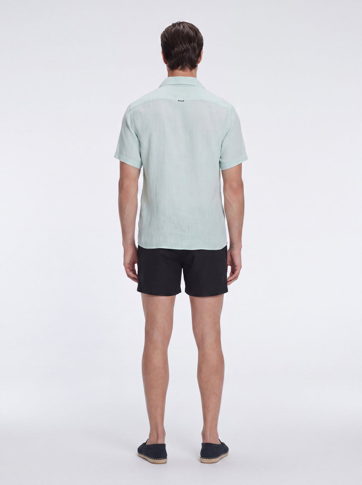 Romeo Green Linen Shirt with Camp Collar | Moeva | Shirt | Each week unveils new pieces—luxury swimwear, fluid resort silhouettes, and elevated summer-to-evening essentials designed to carry you from coastal escapes to city nights.