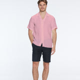 Romeo Pink Linen Shirt with Camp Collar | Moeva | Men Classic Collar Shirts | Each week unveils new pieces—luxury swimwear, fluid resort silhouettes, and elevated summer-to-evening essentials designed to carry you from coastal escapes to city nights.