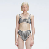 Rosalind Black Optical Scoop Neck High Waist 3D Print Bikini Sets | Moeva | Bikini Set | Each week unveils new pieces—luxury swimwear, fluid resort silhouettes, and elevated summer-to-evening essentials designed to carry you from coastal escapes to city nights.