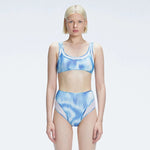 Rosalind Blue Optical Scoop Neck High Waist 3D Print Bikini Sets | Moeva | Bikini Set | Each week unveils new pieces—luxury swimwear, fluid resort silhouettes, and elevated summer-to-evening essentials designed to carry you from coastal escapes to city nights.