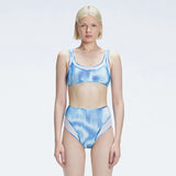 Rosalind Blue Optical Scoop Neck High Waist 3D Print Bikini Sets | Moeva | Bikini Set | Each week unveils new pieces—luxury swimwear, fluid resort silhouettes, and elevated summer-to-evening essentials designed to carry you from coastal escapes to city nights.