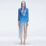 Elif Şahin - Eva Blue Bikini Set And Rosie Blue Optical Long Sleeve Maxi Dress | Moeva | Set | Each week unveils new pieces—luxury swimwear, fluid resort silhouettes, and elevated summer-to-evening essentials designed to carry you from coastal escapes to city nights.
