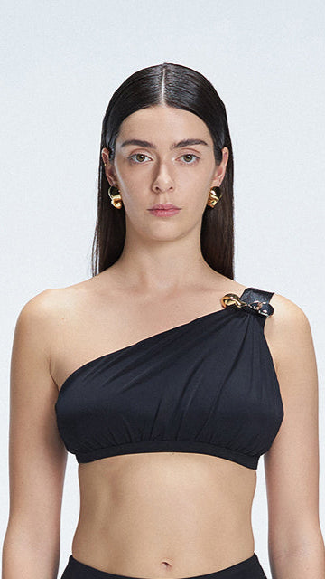 Romina One Shoulder Solid Bikini Top | Moeva | Bikini Top | Each week unveils new pieces—luxury swimwear, fluid resort silhouettes, and elevated summer-to-evening essentials designed to carry you from coastal escapes to city nights.