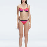 Rory Red Optical Underwired Satin Bikini Top | Moeva | Bikini Top | Each week unveils new pieces—luxury swimwear, fluid resort silhouettes, and elevated summer-to-evening essentials designed to carry you from coastal escapes to city nights.