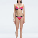 Rory Red Optical Mid Coverage Satin Bikini Bottom | Moeva | Bikini Top | Each week unveils new pieces—luxury swimwear, fluid resort silhouettes, and elevated summer-to-evening essentials designed to carry you from coastal escapes to city nights.