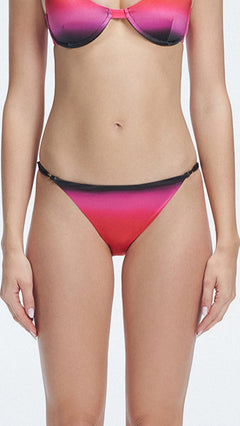 Rory Red Optical Mid Coverage Satin Bikini Bottom | Moeva | Bikini Bottom | Each week unveils new pieces—luxury swimwear, fluid resort silhouettes, and elevated summer-to-evening essentials designed to carry you from coastal escapes to city nights.