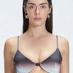 Rory Black Optical Underwired Satin Bikini Top | Moeva | Bikini Top | Each week unveils new pieces—luxury swimwear, fluid resort silhouettes, and elevated summer-to-evening essentials designed to carry you from coastal escapes to city nights.