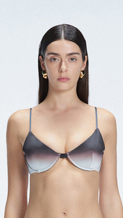 Rory Black Optical Underwired Satin Bikini Top | Moeva | Bikini Top | Each week unveils new pieces—luxury swimwear, fluid resort silhouettes, and elevated summer-to-evening essentials designed to carry you from coastal escapes to city nights.