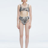 Rosalind Black Optical High Waist 3D Print Bikini Bottom | Moeva | Bikini Bottom | Each week unveils new pieces—luxury swimwear, fluid resort silhouettes, and elevated summer-to-evening essentials designed to carry you from coastal escapes to city nights.