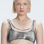 Rosalind Black Optical Scoop Neck 3D Print Bikini Top | Moeva | Bikini Top | Each week unveils new pieces—luxury swimwear, fluid resort silhouettes, and elevated summer-to-evening essentials designed to carry you from coastal escapes to city nights.