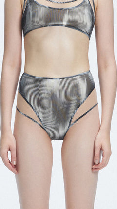 Rosalind Black Optical High Waist 3D Print Bikini Bottom | Moeva | Bikini Bottom | Each week unveils new pieces—luxury swimwear, fluid resort silhouettes, and elevated summer-to-evening essentials designed to carry you from coastal escapes to city nights.