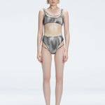 Rosalind Black Optical Scoop Neck 3D Print Bikini Top | Moeva | Bikini Top | Each week unveils new pieces—luxury swimwear, fluid resort silhouettes, and elevated summer-to-evening essentials designed to carry you from coastal escapes to city nights.