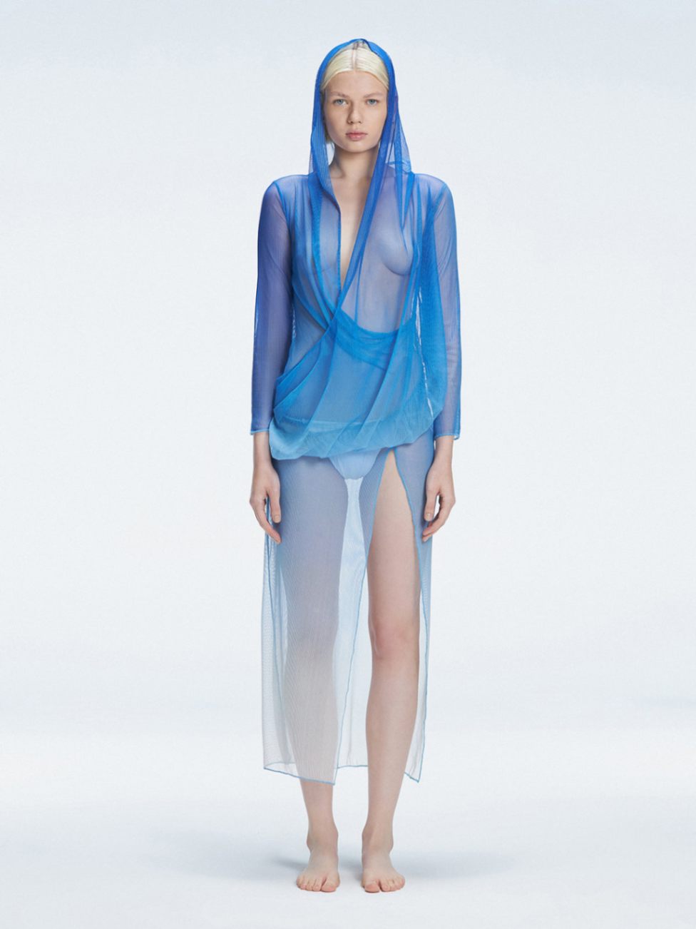 Ala Tokel - Hermione Blue Triangle Side Tie 3D Bikini Set And Rosie Blue Optical Long Sleeve Maxi Dress | Moeva | Set | Each week unveils new pieces—luxury swimwear, fluid resort silhouettes, and elevated summer-to-evening essentials designed to carry you from coastal escapes to city nights.