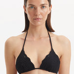 Sarita Black Triangle Wave Textured Bikini Top | Moeva | Bikini Top | Each week unveils new pieces—luxury swimwear, fluid resort silhouettes, and elevated summer-to-evening essentials designed to carry you from coastal escapes to city nights.