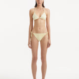Sarita Yellow Triangle Wave Textured Bikini Top | Moeva | Bikini Top | Each week unveils new pieces—luxury swimwear, fluid resort silhouettes, and elevated summer-to-evening essentials designed to carry you from coastal escapes to city nights.