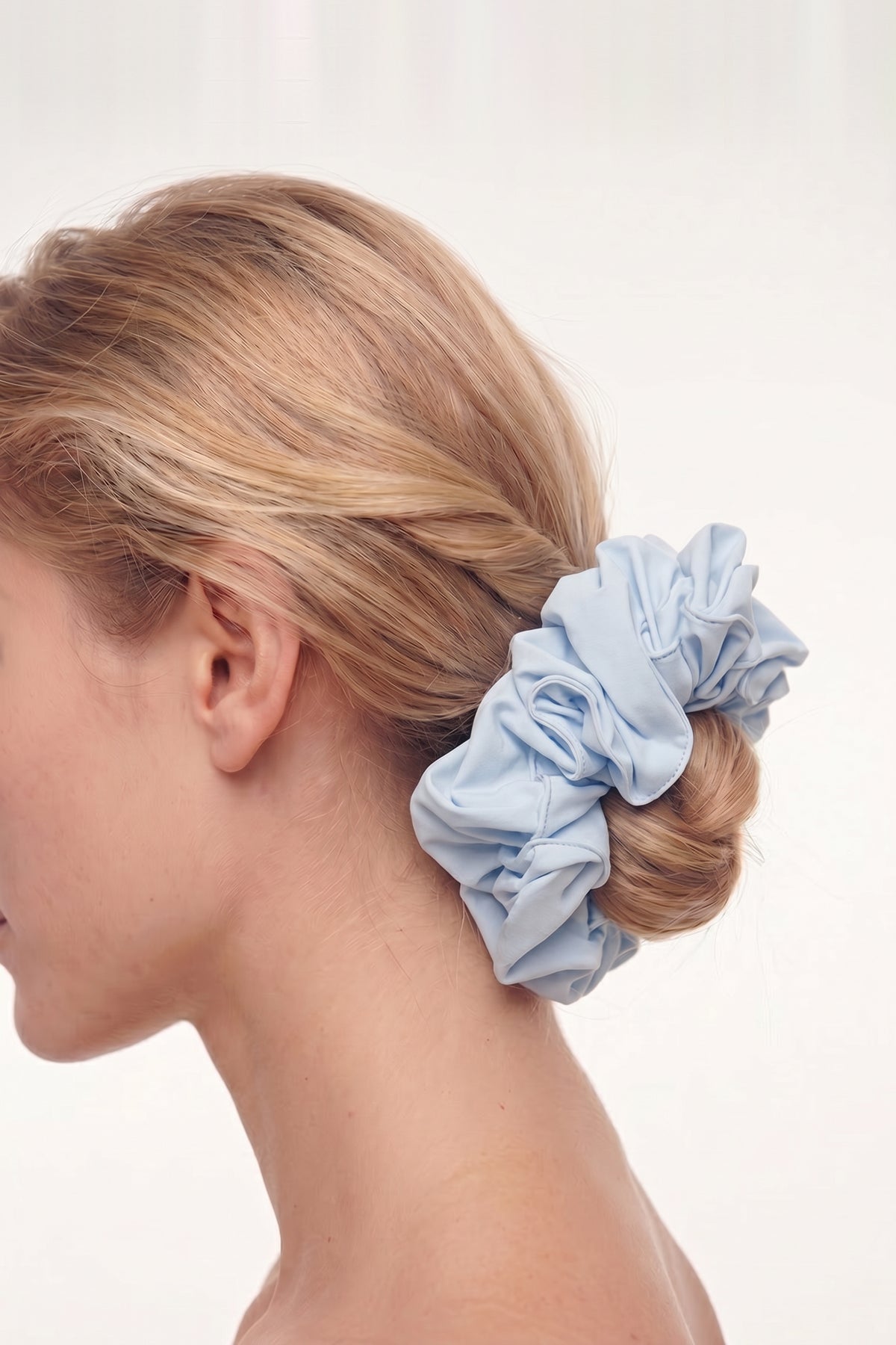 Peggy Blue Oversized Scrunchie by Moeva | Accessories from MOEVA's luxury swimwear and resortwear collection, perfect for beach days, resort escapes and summer styling.