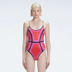 Seraphina Pink Optical Scoop Neck Swimsuit | Moeva | Swimsuit | Each week unveils new pieces—luxury swimwear, fluid resort silhouettes, and elevated summer-to-evening essentials designed to carry you from coastal escapes to city nights.