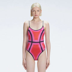 Seraphina Pink Optical Scoop Neck Swimsuit | Moeva | Swimsuit | Each week unveils new pieces—luxury swimwear, fluid resort silhouettes, and elevated summer-to-evening essentials designed to carry you from coastal escapes to city nights.