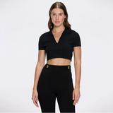 Shandy Polo Collar Knitted Crop Top And Colette Black Pants Set | Moeva | Crop Top | Each week unveils new pieces—luxury swimwear, fluid resort silhouettes, and elevated summer-to-evening essentials designed to carry you from coastal escapes to city nights.