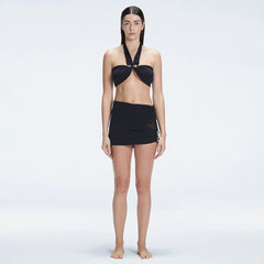 Siena Black Mesh Detail Mini Skirt | Moeva | Skirt | Each week unveils new pieces—luxury swimwear, fluid resort silhouettes, and elevated summer-to-evening essentials designed to carry you from coastal escapes to city nights.