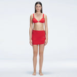 Siena Red Mesh Detail Mini Skirt | Moeva | Skirt | Each week unveils new pieces—luxury swimwear, fluid resort silhouettes, and elevated summer-to-evening essentials designed to carry you from coastal escapes to city nights.