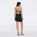 Solea Black Satin Mini Dress with Gold Chain Strap Detail | Moeva | Dress | Each week unveils new pieces—luxury swimwear, fluid resort silhouettes, and elevated summer-to-evening essentials designed to carry you from coastal escapes to city nights.