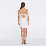 Solea White Satin Mini Dress with Gold Chain Strap Detail | Moeva | Dress | Each week unveils new pieces—luxury swimwear, fluid resort silhouettes, and elevated summer-to-evening essentials designed to carry you from coastal escapes to city nights.